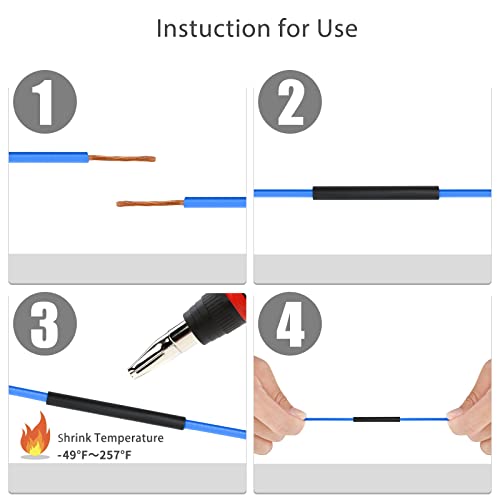 [355Pcs] 3:1 Heat Shrink Tubing Kit, Wire Shrink Wrap Tubing, Shrink Tubes Electrical, Industrial Heat-Shrink Tubing, Marine Grade Adhesive, Automotive Wire Wrap For Diy, (8 Sizes, Black) Usoonesp #TOP4