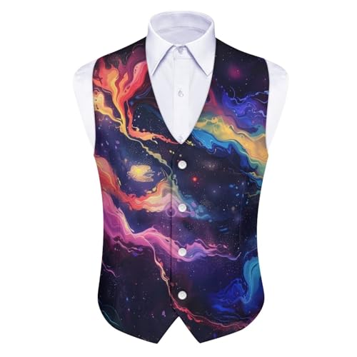 Men's V Neck Suit Vest Formal Dress Vest with Buttons Slim Fit Business Suit Vests4