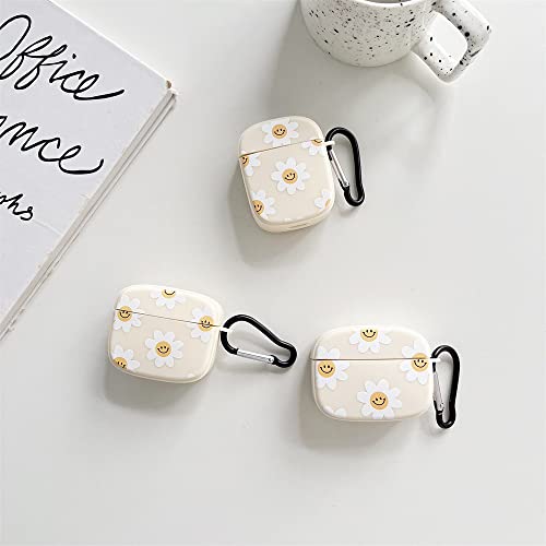 Sunflower Smile Cute Egg Shape Half Clear Smile Protective Cover For Apple Airpods 1 2 Case With Keychain Clip Shockproof Soft Skin Girls Women For Air Pods 1St & 2Nd Cases #TOP5