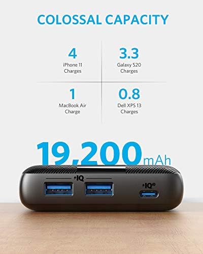 Anker Power Bank, PowerCore III Elite 19200 60W Portable Charger with 65W PD Charger, PIQ 3.0 Power Bank Bundle for USB C Dell XPS, iPad Pro, iPhone 12/11/mini/Pro, and More