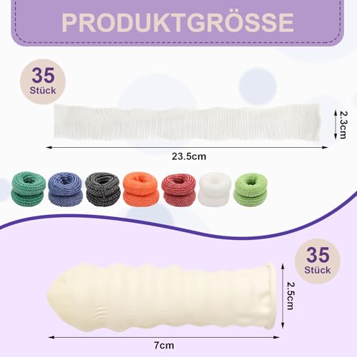 BORISCA 70 Stück Fingerverband, 35 Fingerlinge Verband + 35 Gummi-Fingerhülsen, Fingerpflaster Atmungsaktiv Fingerkuppenverband Finger Elastisch Bob Fingerschutz Bei Verletzung verwendet