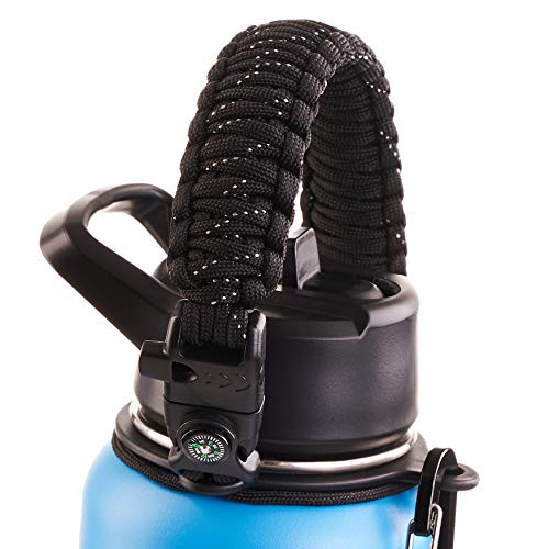 WaterFit Paracord Handle for Hydro Flask Wide Mouth Water Bottle - Improved Design