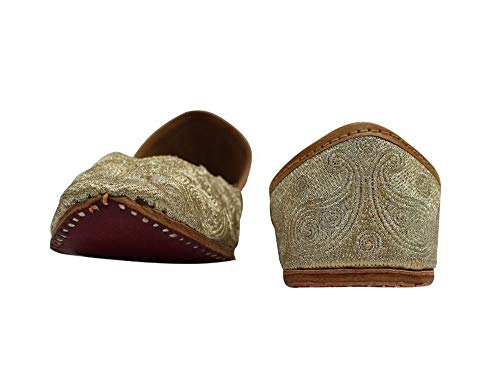 Stop n Style Gold Punjabi Jutti for Women Khussa Online Phulkari Jutti Salwar Kameez Jutti Handmade Jutti4