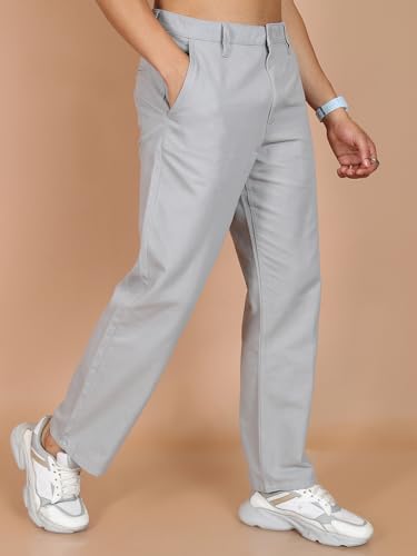 Image of Highlander Men's Ankle-Length Straight Fit Trousers | Modern Style & Comfort | Perfect for Casual & Formal Wear | Trouser for Men | Men Trousers | Trousers for Man | Pants for Man