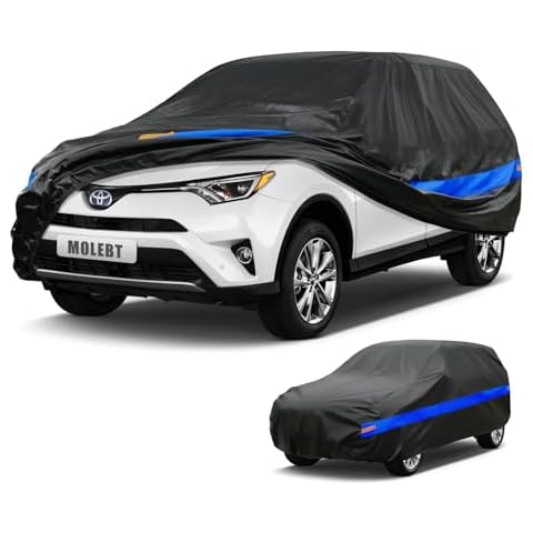 Molebt SUV Car Cover Waterproof All Weather for Automobiles, Universal Fit Hyundai Santa Fe/Tucson, Jeep Cherokee, Toyota RAV4, Volkswagen Tiguan, Ford Edge, Nissan Murano, Mazda CX-5 etc. Cover