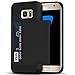 Galaxy S7 Edge Case, Anuck Slidable ID Card Slot Holder Galaxy S7 Edge Wallet Case [Credit Cards Pocket][Hard Shell] Shockproof Armor Rubber Bumper Protective Case Cover for Galaxy S7 Edge - Black