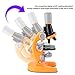 ERYUE High Definition 40X‑1200X Monocular Biological Microscope for Child, LED Light Microscope Kit for Cultivating Handson Ability and Curiosity, Plastic Set with Accessories (Orange)