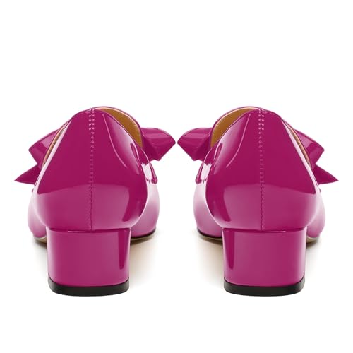 Image of Womens Loafer with Heel, Comfortable Chunky Heels for Women, Loafers Shoes with Bowknot Womens Bunion Dress Shoes