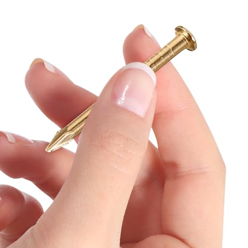 Clavos para muebles de bronce 100 unidades cabeza redonda para bricolaje miniatura 5