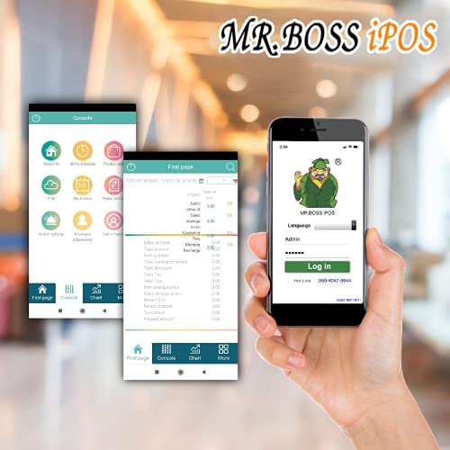 Mrboss Mobile Pos Cash Register 10.1” Tablet 3" 80Mm Receipt Printer Software App For Small Business Restaurant Retail Grocery Convenience Mobile Food Dining Car #TOP7
