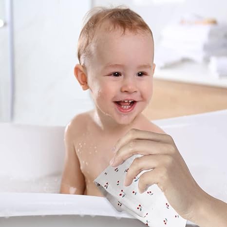 Gants de toilette en mousseline bébé coton lavable serviette bain