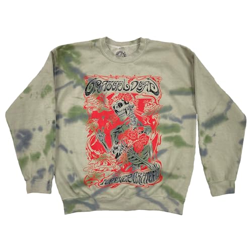 Grateful Dead Women's Standard Rose Skeleton Forever Tie Dye Fleece