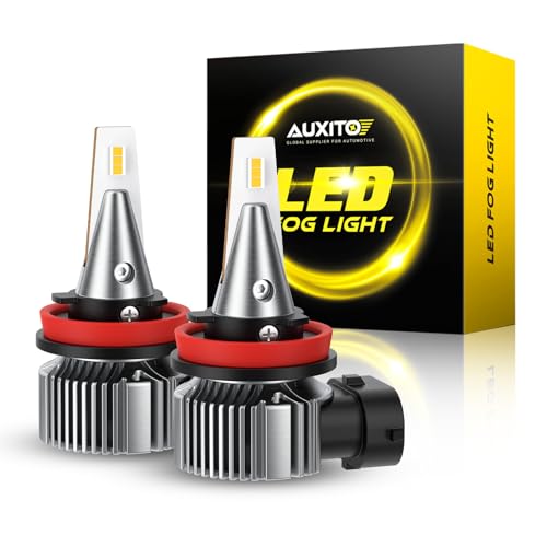 Image of AUXITO H8 /H11 /H16 3000K Golden Yellow LED Fog Light Bulbs 18000LM, 1000% Brighter Amber Fog Lights Kit, 1:1 OEM Replacement for Cars Trucks SUVs, 3-Min Install, IP68 Waterproof, Pack of 2