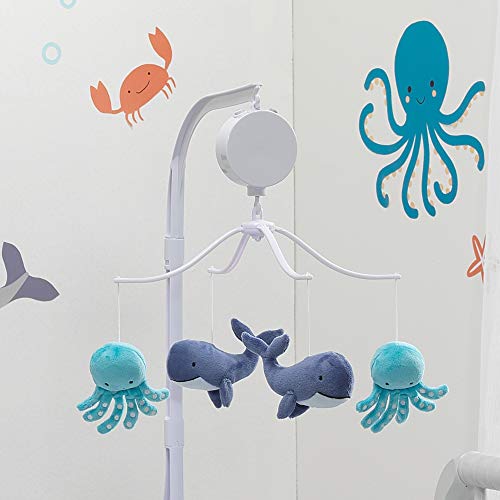 Bedtime Originals Whales Tale Blue Whale/Octopus Musical Baby Crib Mobile Toy