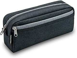 HASVREOG Big Capacity Pencil Case Large Capacity Pen Bag for Students Stationery Pouch Pencil Box Desk Organizer with Smooth Zipper Portable Pencil Pouch for School Office Supplies (Black)
