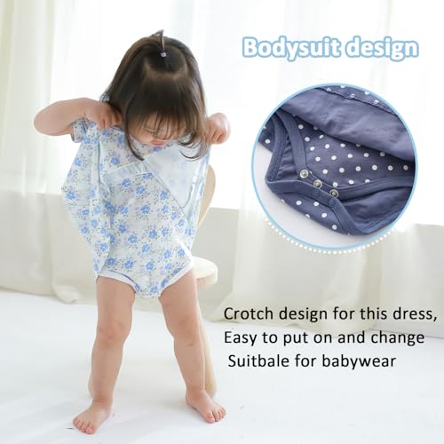 Zanie Kids Baby Girls Summer Dress 100% Cotton Easter Clothing Short Sleeves2