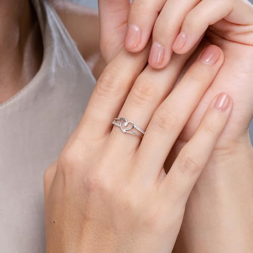 Angara Lab Grown Round Diamond Split Shank Heart Promise Ring in Silver for Women (Color: F-G | Clarity: VS)| April Birthstone Jewelry3