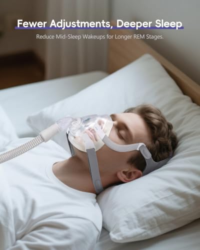 Image of Airfit f20 Headgear with Clips, 2 Pack Adjustable Replacement CPAP Headgear Strap for ReaMed Airfit /AirTouch F20 Full Face Mask, Purple