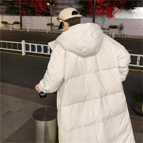 Youth Hooded Long Down Jacket Male Winter Thick Warm Loose Couples Coat4