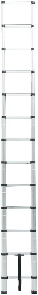 2.9m Telescopic Ladder Portable Extendable Alminium Ladders 10 Steps Loft Extension Ladder
