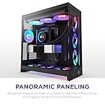 NZXT H9 Flow RGB (2025) – Large Dual-Chamber ATX Mid-Tower Airflow PC Case – Includes 1 x 420mm RGB Fan Unit & 1 x 120mm Fan – 420mm Radiator Support – Tempered Glass – Back-Connect Ready – Black - Image 7