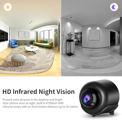 Image of VSTARCAM Tiny WiFi Camera for Home Security 1Pcs, 3MP Portable HD Night Vision Motion Detection Remote Surveillance 120 Wide Angle Camera, Baby Monitor Small Motion Activated Use with Wire