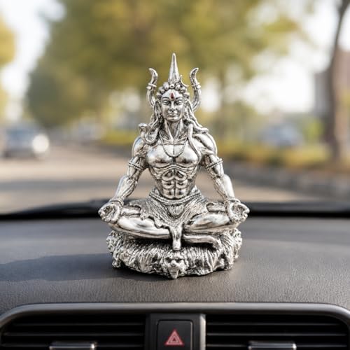 Image of KYAT Pure 999 Fine Silver Kamdhenu Cow with Calf Idol Elephant Pair (Lord Shiva - 3.5')