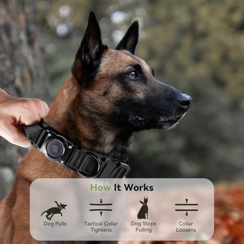 Image of 2026 Upgrade Waterproof Tactical AirTag Dog Collar, Built in AirTag Holder