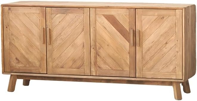 Sideboard Cabinet Solid Wood Sideboard Retro Old Homestay Living Room Entrance Cabinet Storage Cabinet Sideboard Cabinet with Drawers(140 * 45 * 85cm)