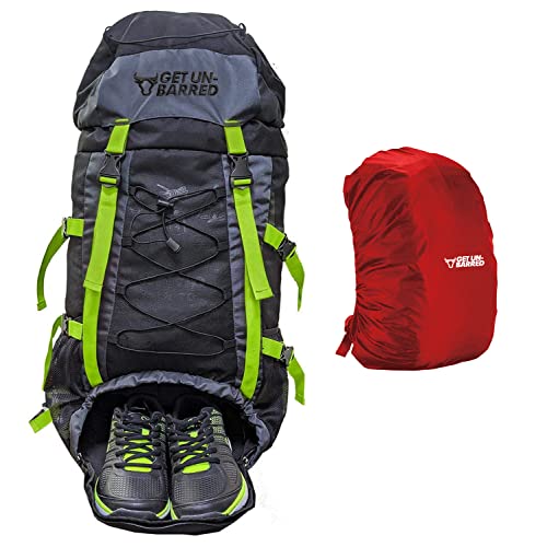 Mufubu Presents 75 ltrs Campsack Rucksack/Camping/Trekking/Hiking Bag for Outdoor Sports (Neon Green & Black)