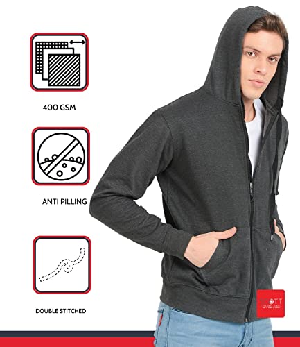 Image of Scott International Men's Solid Cotton Hoodies for Men, Trendy and Comfortable Sweatshirts for Men, Stylish Winter Wear with Hood and Pockets, Fashionable Hooded Sweatshirts