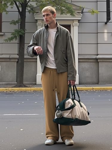 Image of JMIERR Men's Casual Baggy Pants Lightweight Wide Leg Lounge Travel Pants Streetwear with Pockets