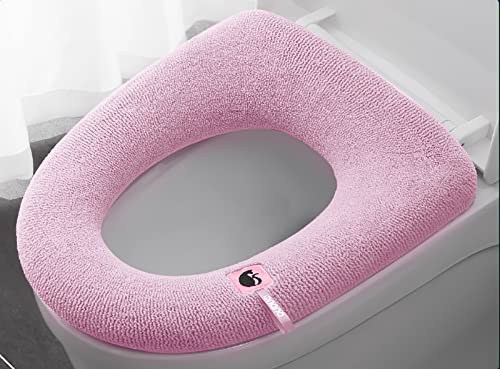 Qyjhska Housse de Siège de Toilette Multicolore Chaud Protection Housse de housses de siège de toilette épaisses et douces, lavables et compatibles avec tous les sièges de toilette (rose) Cover