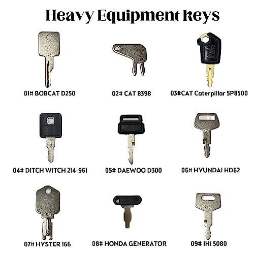 Heavy Equipment Keys Master Set 42PCS Jegruda Construction Ignition Key Fit Cat Caterpillar Case JD John Deere Hyster Komatsu Kubota Yanmar Daewoo Takeuchi Ford New Holland Volvo JCB and More - Thumbnail 3