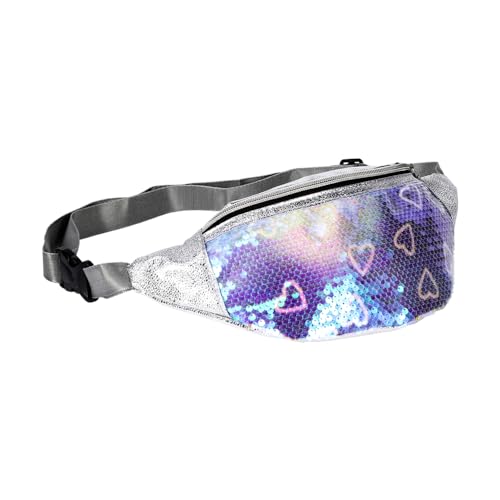 Bauchtasche Damen, Gürteltasche Damen Herren Mädchen Kinder, Wasserdicht Bauchtasche Glitzer, Hüfttasche PU Leder, Umhängetaschen Handytasche für Outdoor Reise Sport Fanny Pack