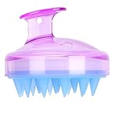 Masajeador para el cuero cabelludo, paquete de 2 cepillo de champú para masaje del cuero cabelludo de silicona para mujeres, hombres, niños, esposa, novia, hijas, perros domésticos(púrpura)