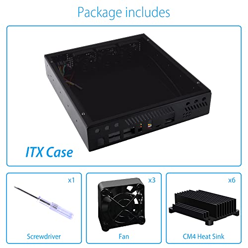 Kit de gabinete ITX GeeekPi con ventilador para DeskPi Super6C miniatura 6