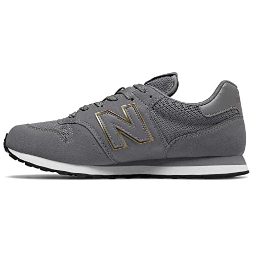 New Balance Women's 500 Core Sneaker, Grey (Grey/Gold Gkg), 3 UK