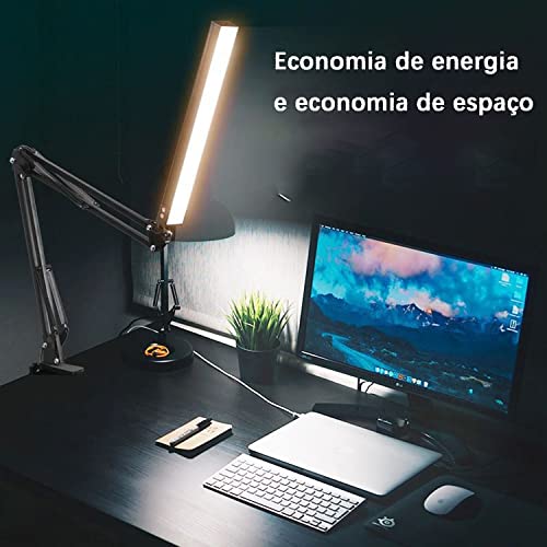 Luminárias de Mesa E Bancada Articulável Com Base E Garra- Lâmpada de grampo LED 10W com 3 cores - p