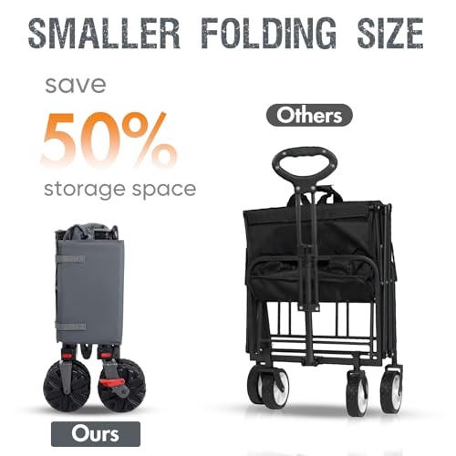 Portal Collapsible Wagon with Brakes, Heavy Duty Utility Cart with All-Terrain Wheels, Portable Folding Wagons for Camping, Beach, Garden, Shopping, and Groceries by Portal - Image 3