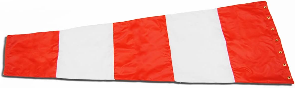 USA Made 18" X 96" Orange and White High Visability Replacement Windsock Airport Windsock Corporation