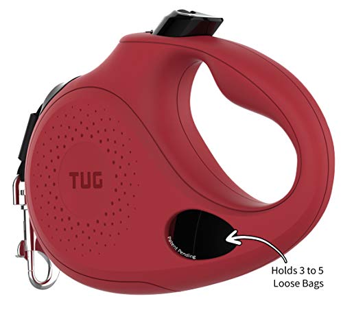 TUG Oval 360° Tangle-Free Retractable Dog Leash with Integrated Waste Bag Dispenser (Large, Red) by TUG - Used condition - Image 2