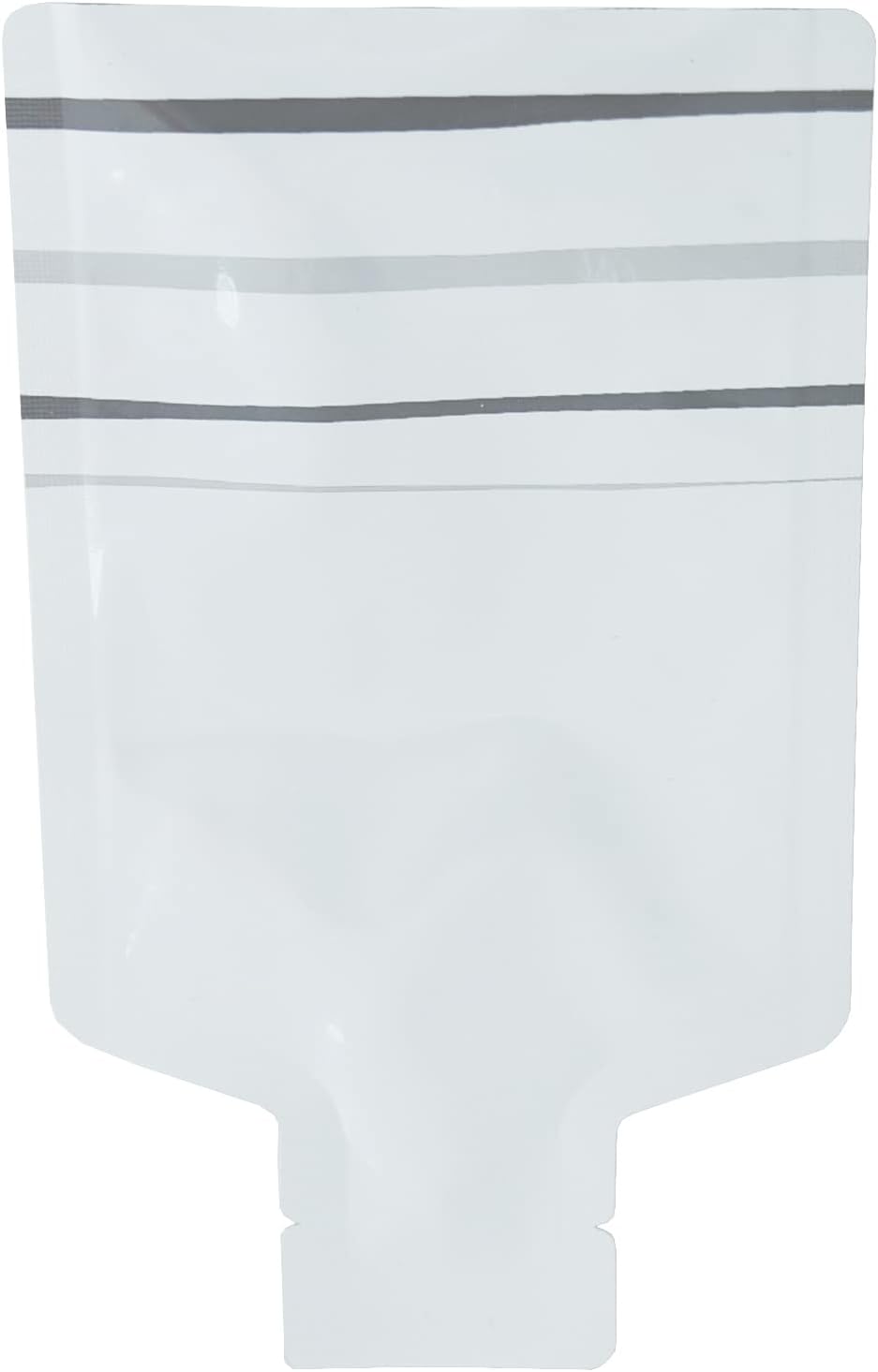 QQ Studio Pack of 100 Color Aluminum Metallized Foil Single-Use Dispenser Tip Open Bottom Heat Seal Sample Pouch (Glossy White with Stripes, 3" x 5")