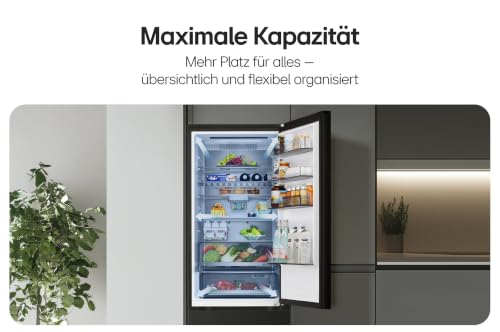 LG GBBS716AEV Fit&Max Kühl-/Gefrierkombination (333 L, Energieklasse A) vollintegrierbar oder freistehend mit FRESHConverter+, DoorCooling+, LinearCooling+, Smart Inverter Compressor, Schwarz