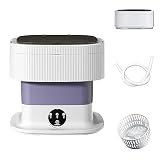 Upgraded Foldable Mini Washer, 10L Portable Washing Machine 3 Modes Deep Cleaning Half Automatic Mini Washing Machine for Underwear, Socks, Baby Clothes Perfect for Camping, Travelling (Violet)