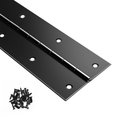 Black Piano Hinge 36 Inch x 3 Inch Heavy Duty Stainless Steel Piano Hinge Continuous Hinge for Cabinet Door DIY Wood Boxes 0.05 Leaf Thickness