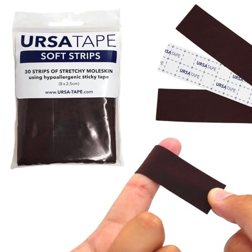 URSA Tape Soft Strips, Moleskin Fabric Tape - Pack of 30 (Brown)