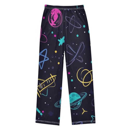 ZZXXB Physical Planet Boys Long Pants Soft Trousers Elastic Waist Kids Lounge Bottoms with Pockets S-XL2