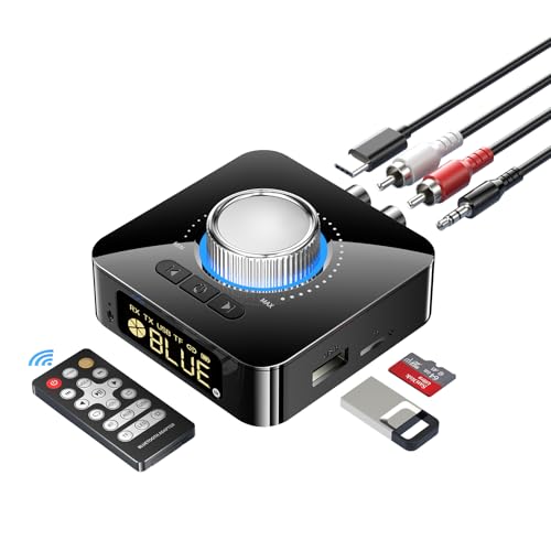 Bluetooth 5.4 Empfänger für HiFi, Wireless Audio Adapter mit AUX 3.5mm/RCA Bluetooth Audio Receiver für PC/Mac/Smartphone/Tablet/AV Receiver, AptX HD, Dual Pairing Bluetooth 5.4 Empfänger für HiFi, Wireless Audio Adapter mit AUX 3.5mm/RCA Bluetooth Audio Receiver für PC/Mac/Smartphone/Tablet/AV Receiver, AptX HD, Dual Pairing