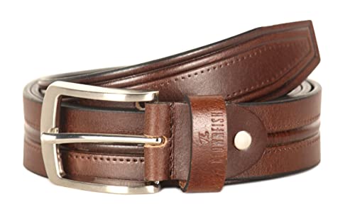 Image of THE CLOWNFISH Men's Genuine Leather Belt with Textured /Embossed Design